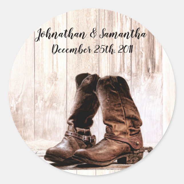 6 - 3" Bevorzuge Stickers Boots Country Rustic Wes (Vorderseite)