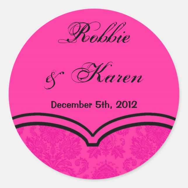 6 - 3" Bevorzugen Sie Sticker Hot Pink Black Damas (Vorderseite)