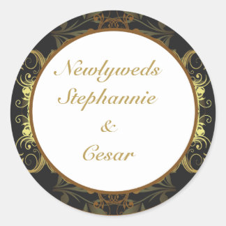 6 - 3" Bevorzugen Sie Stickers Gold und Black Dama