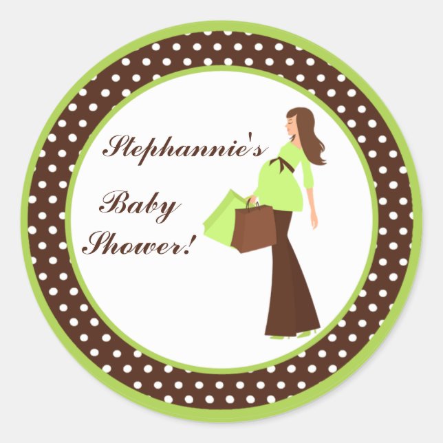 6 - 3" Bevorzugen Stickers Green Mod Mama Polka Do (Vorderseite)