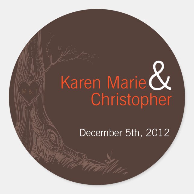 6 - 3" Bevorzugte Aufkleber fallen Baum erste Carv (Vorderseite)