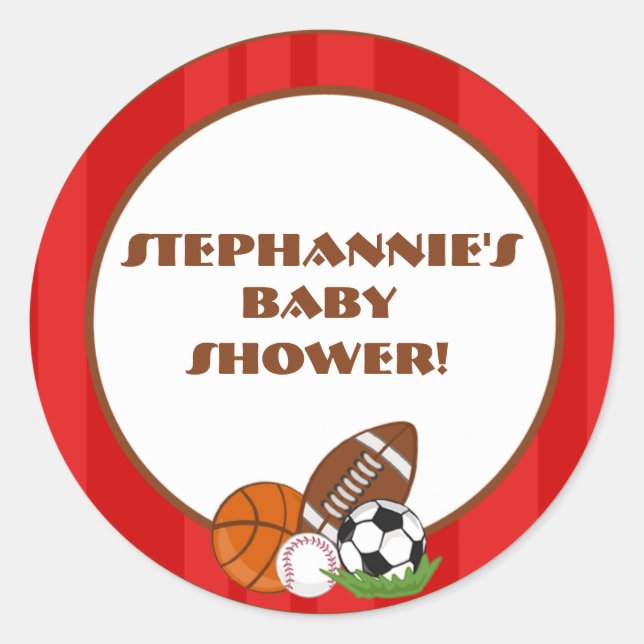 6 - 3" Bevorzugung Stickers All-Star Red (Vorderseite)