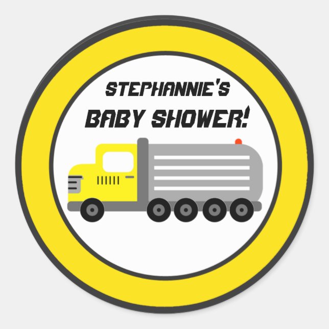 6 - 3" Bevorzugung Stickers Bau (Vorderseite)