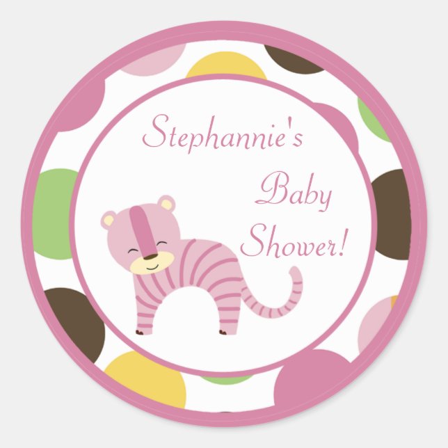 6 - 3" Bevorzugung Stickers Jungle Queen Tiger Saf (Vorderseite)