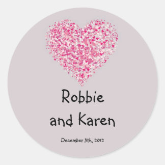 6 - 3" Bevorzugung Stickers Pink Floral Petals Blu