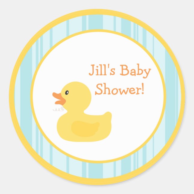 6 - 3" Bevorzugung Stickers Rubber Ducky Bubbles (Vorderseite)