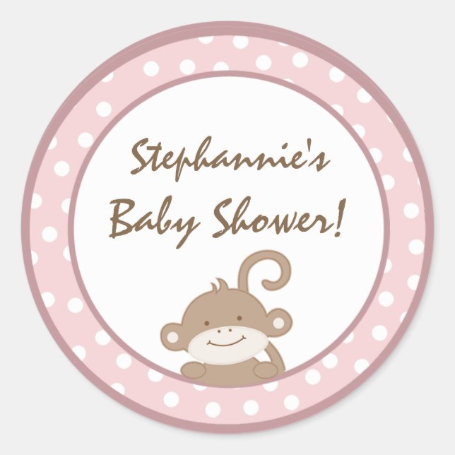 6 - 3" Bevorzugung Stickers Safari Jungle Monkey P (Vorderseite)