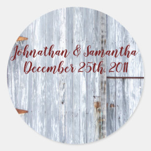 6 - 3" Bevorzugung Stickers White Wash Wood Barn D