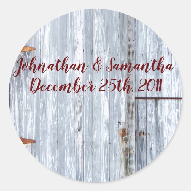 6 - 3" Bevorzugung Stickers White Wash Wood Barn D (Vorderseite)