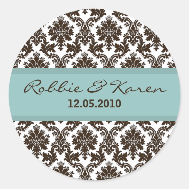 6 - 3" Brown Damask Tiffany Lace Fevor Sticker (Vorderseite)