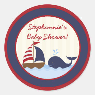 6- 3" Gefallen Stickers Ahoy Nautical Whale Boot