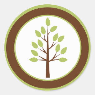 6 - 3" Gefallen Stickers Woodland Friends Tree
