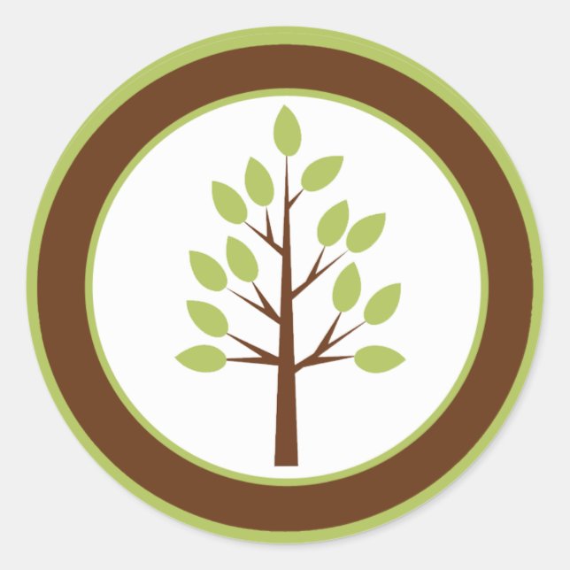 6 - 3" Gefallen Stickers Woodland Friends Tree (Vorderseite)