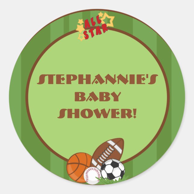 6 - 3" Günstige Aufkleber All-Star Green (Vorderseite)