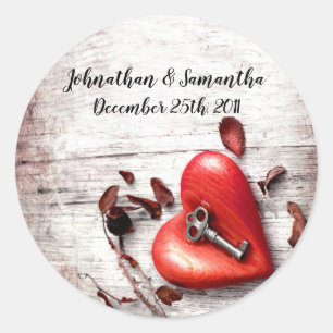 6 - 3" Pflegeaufkleber Land Holz Schlüssel zu mein Runder Aufkleber