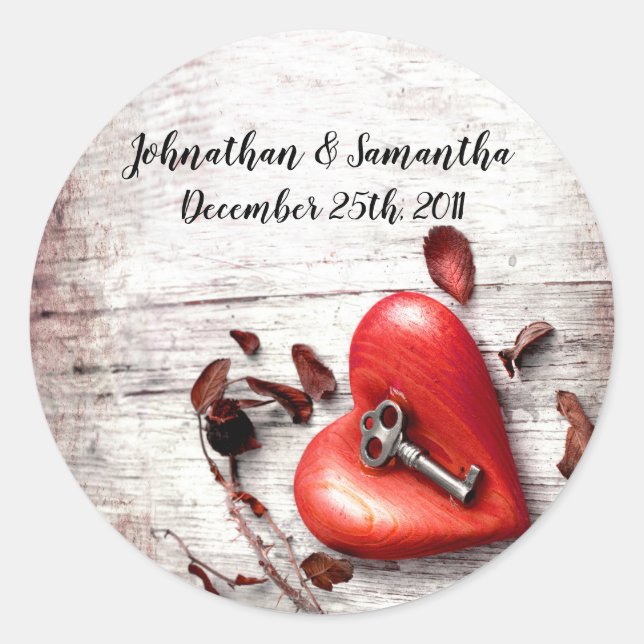 6 - 3" Pflegeaufkleber Land Holz Schlüssel zu mein Runder Aufkleber (Vorderseite)