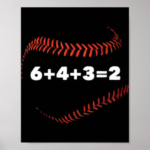 6+4+3=2 Baseball-Baseball-Geschenk für Baseball Poster