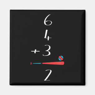 6 4 3 2 Baseball-Doppelspiel Magnet