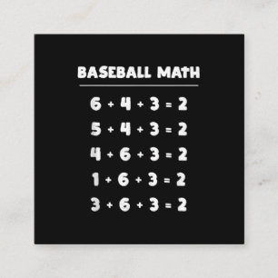 6 4 3 2 Baseball Mathematik - Niedliches Spiel Quadratische Visitenkarte