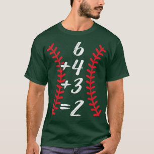 6+4+3 2 Baseball Schnürsenkel Witzige Doppelspielm T-Shirt