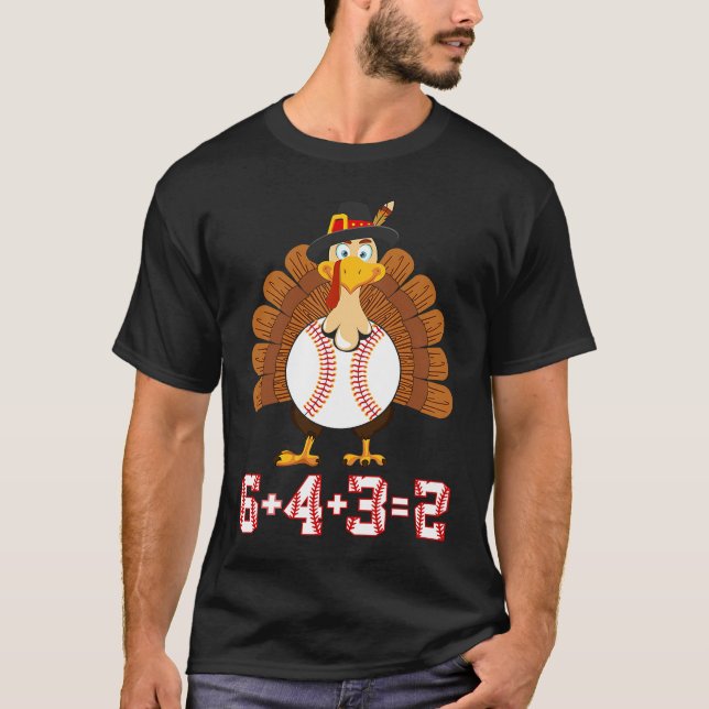 6+4+3 2 Baseball Turkey Thanksgiving 643 double pl T-Shirt (Vorderseite)