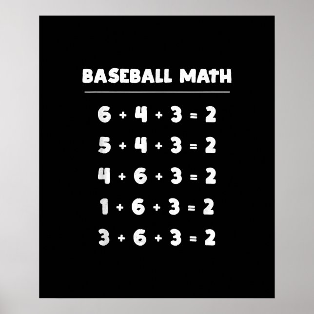 6 4 3 2 Baseballmathematik - Niedliches Spielen vo Poster (Vorne)