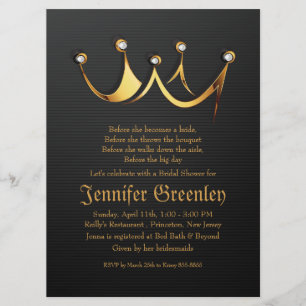 6,5" x 8,75" Goldkönigliches Einladung