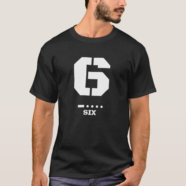6(6) NATO Phonetische Zahl & Morse Code T-Shirt (Vorderseite)