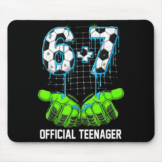 6+7 = 13 Jahre alte Jungen Mädchen Teenager 13. Ge Mousepad (Vorne)