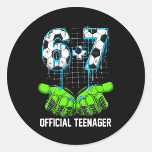 6+7 = 13 Jahre alte Jungen Mädchen Teenager 13. Ge Runder Aufkleber