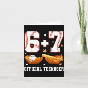 6+7 13-jähriger Teenager Baseball-Junge 13. Geburt Karte