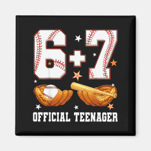 6+7 13-jähriger Teenager Baseball Junge 13. Geburt Magnet