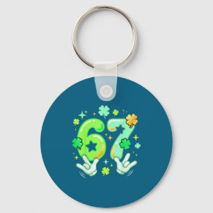 6 7 67 Six Seven Meme Y2k St. Patrick's Day Grafik Schlüsselanhänger