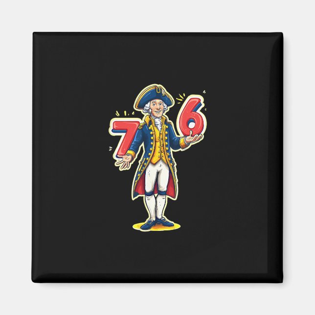 6-7 7-6 Funny George Washington Six Seven Meme Magnet (Vorne)