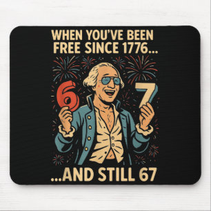 6-7 7-6 George Washington Meme Lustig 67 Design  Mousepad