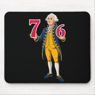 6 7 7 6 George Washington Sechs Sieben Mousepad