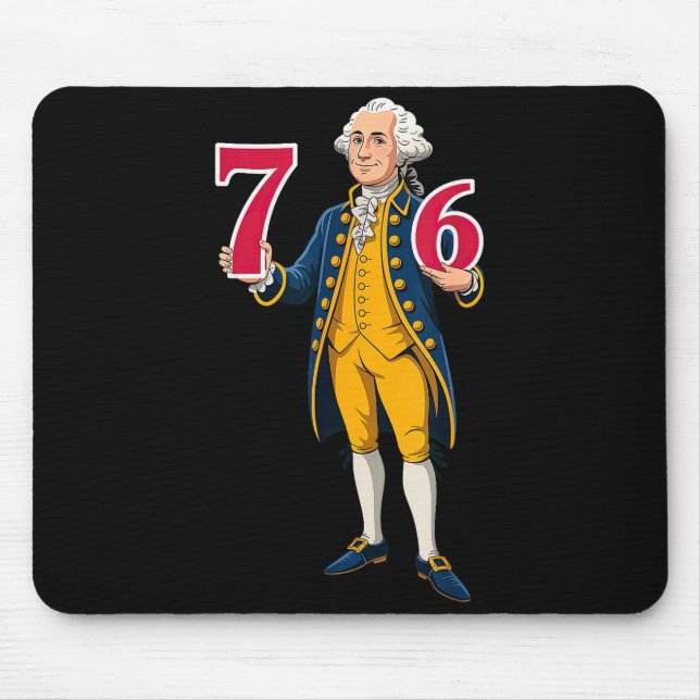 6 7 7 6 George Washington Sechs Sieben  Mousepad (Vorne)