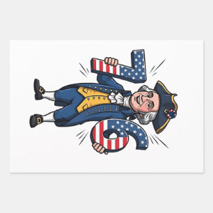 6-7-7-6 George Washington Six Seven Meme 67 Trend Geschenkpapier Set
