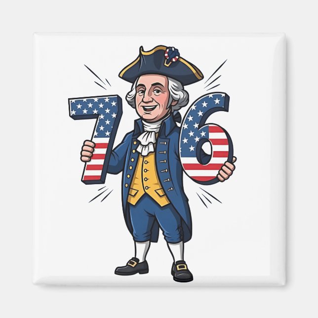6-7-7-6 George Washington Six Seven Meme 67 Trend Magnet (Vorne)