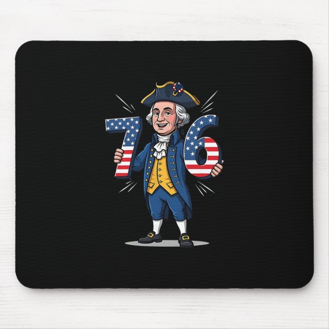 6-7 7-6 George Washington Six Seven Meme Gen Alpha Mousepad (Vorne)