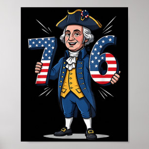 6-7 7-6 George Washington Six Seven Meme Gen Alpha Poster