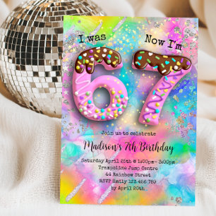 6-7 7. Geburtstagsfeier für Mädchen Einladung