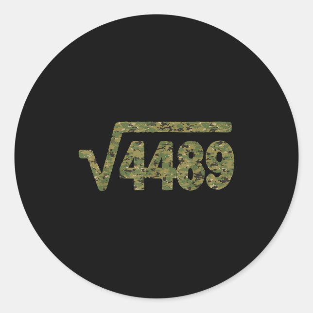 6 7 Army Pattern Meme Quadratwurzel 4489 Slang Mat Runder Aufkleber (Vorderseite)