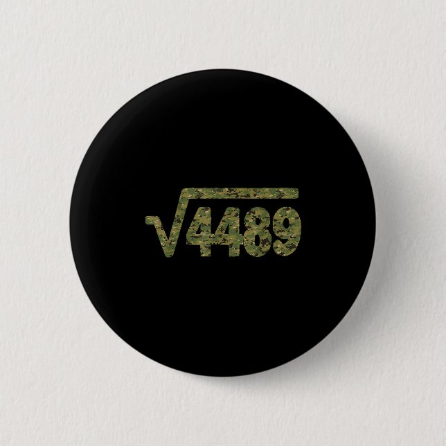 6 7 Army Pattern Meme Square Root 4489 Slang Math  Button (Vorderseite)