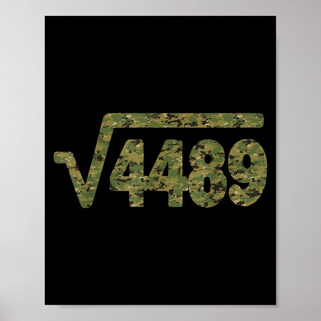 6 7 Army Pattern Meme Square Root 4489 Slang Math  Poster (Vorne)