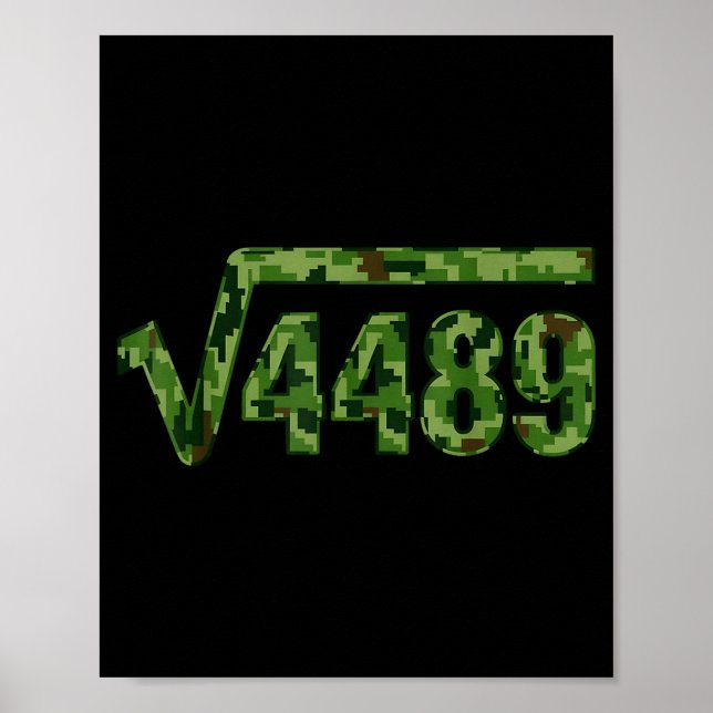 6 7 Army Pattern Meme Square Root 4489 Slang Math  Poster (Vorne)