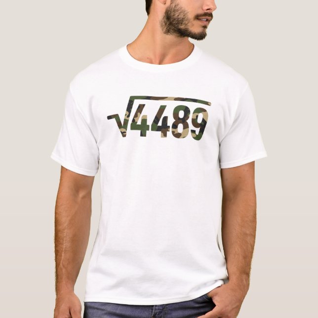 6 7 Army Pattern Meme Square Root 4489 Slang Math T-Shirt (Vorderseite)