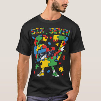 6 7 Autismus-Bewusstsein 67 Dabbing Sechs Sieben A T-Shirt