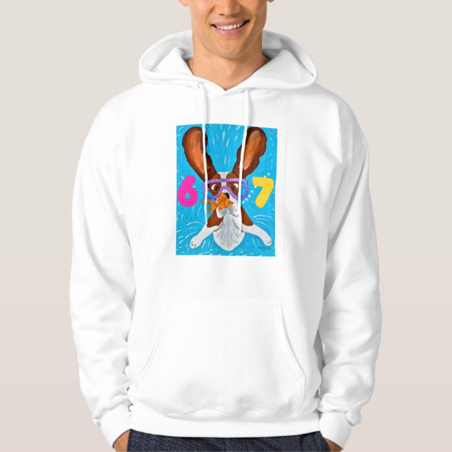6 7 Basset Hound underwater with fish  Hoodie (Vorderseite)