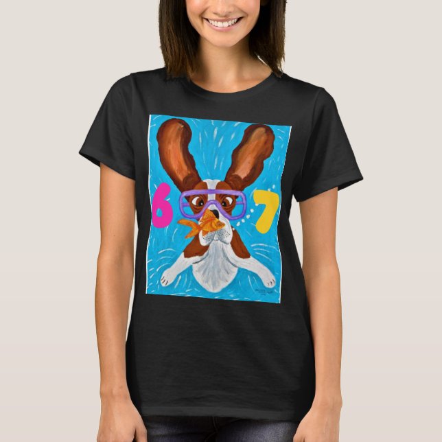 6 7 Basset Hound Underwater with fish shirt (Vorderseite)